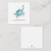 Zee Turtle Beachy Mini Kerstmis Notitiekaartje (Voorkant / Achterkant)