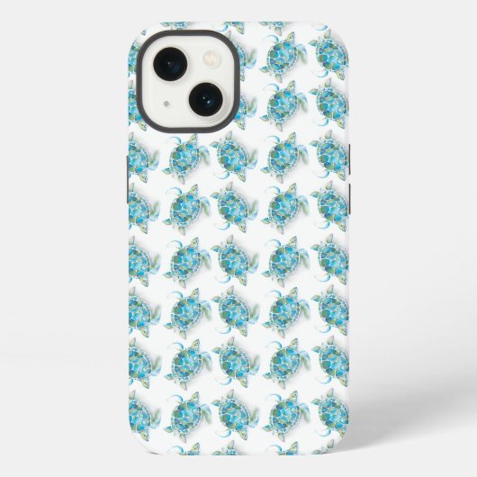 Zee Turtle Beachy Telefoon Case iPhone Hoesje (Achterkant)