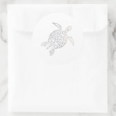 Zee Turtle beige White Animal Tribal Ronde Sticker (Tas)