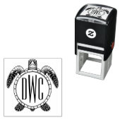 Zee Turtle Belly Uitzicht 3 Initialen Monogram #2 Zelfinktende Stempel (In situ)