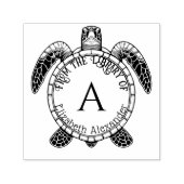 Zee Turtle Belly Uitzicht Naam Initiaal Bibliothee Zelfinktende Stempel (Design)