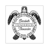 Zee Turtle Belly Uitzicht Naam Retouradres Rubberstempel (Afrduk)