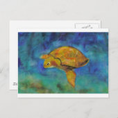 Zee Turtle beroemd gemaakt door Paula Atwell Briefkaart (Voorkant / Achterkant)