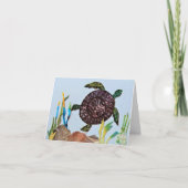 Zee Turtle Birthday Bedankkaart (Voorkant)