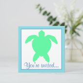 Zee Turtle Birthday Party Kaart (Staand voorkant)