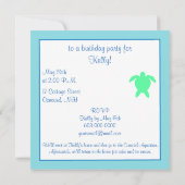 Zee Turtle Birthday Party Kaart (Achterkant)