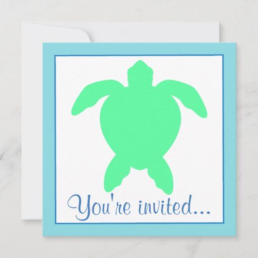 Zee Turtle Birthday Party Kaart (Voorkant)