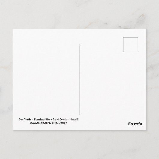 Zee Turtle - Black Sand Beach - Hawaii Briefkaart (Achterkant)