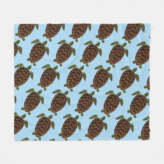 Zee Turtle Blanket Fleece Deken (Voorkant (Horizontaal))