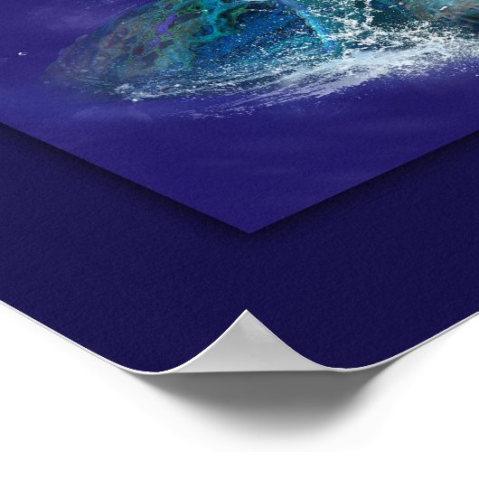 ZEE TURTLE BLAUWE ZEE TURTLE RAS POSTER (Hoek)