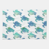 Zee Turtle Blue Green Kitchen Towel Theedoek (Horizontaal)