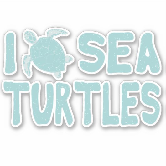 Zee Turtle Blue Marine Wildlife Sticker (Voorkant)