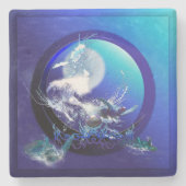 ZEE TURTLE BLUE MOON RACE STENEN ONDERZETTER (Voorkant)