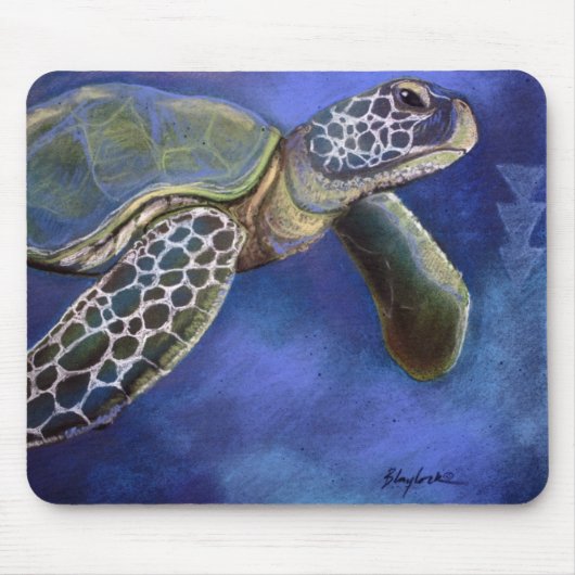 Zee Turtle Blues Mousepad Muismat (Voorkant)