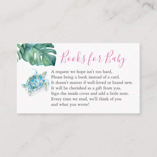 Zee Turtle Book for Baby Invitation Enclosure Card Informatiekaartje (Voorkant)