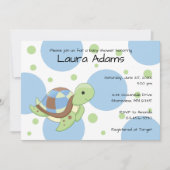 Zee Turtle Boy Baby Shower Invitations Kaart (Voorkant)