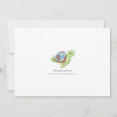 Zee Turtle Boy Baby Shower Invitations Kaart (Achterkant)