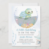 Zee Turtle Boy Baby shower Schattige Little Hatchl Kaart (Voorkant)