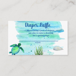 Zee turtle Boys Diaper Raffle Informatiekaartje