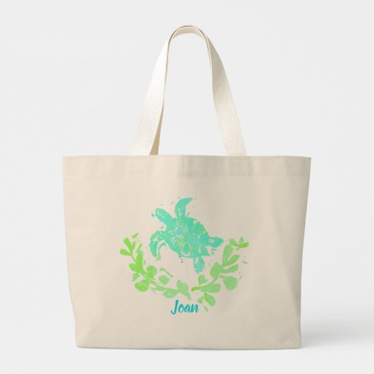 Zee Turtle "Breng uw eigen tas" Canvas tas (Achterkant)