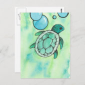 Zee Turtle Briefkaart (Voorkant / Achterkant)