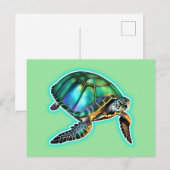 Zee Turtle Briefkaart (Voorkant / Achterkant)