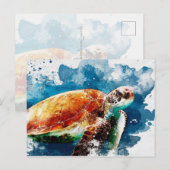 Zee Turtle Briefkaart (Voorkant / Achterkant)