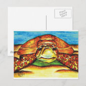 Zee Turtle Briefkaart (Voorkant / Achterkant)