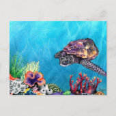 Zee Turtle Briefkaart (Voorkant)