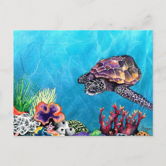 Zee Turtle Briefkaart (Voorkant)