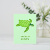Zee Turtle Briefkaart (Staand voorkant)