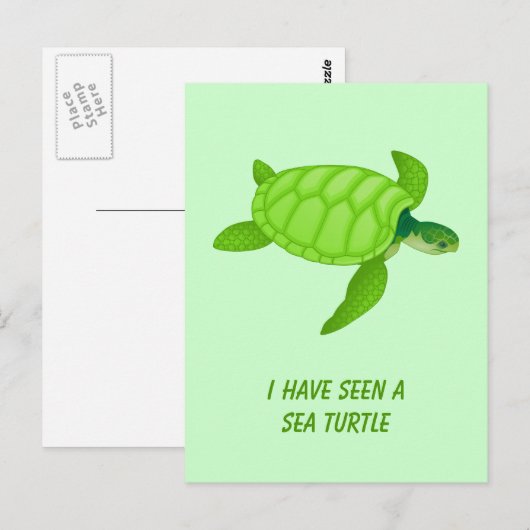 Zee Turtle Briefkaart (Voorkant / Achterkant)
