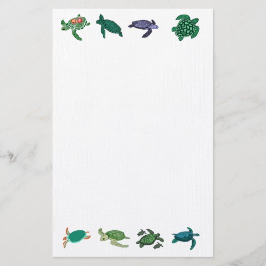 Zee Turtle briefpapier (Voorkant)