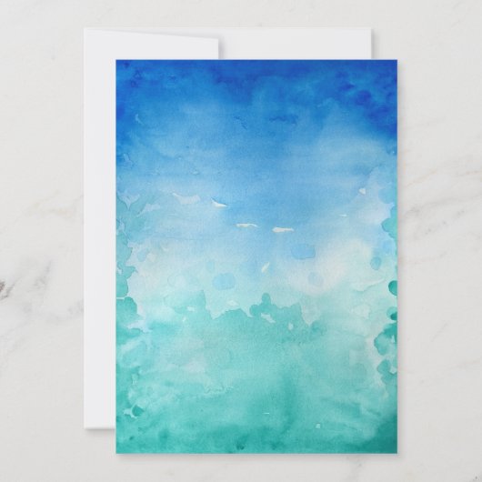 Zee Turtle bruiloft uitnodigingen - Blauw en Groen (Achterkant)