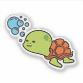 Zee Turtle cartoon baby Seat Turtle Cut sticker (Voorkant)