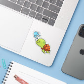 Zee Turtle cartoon baby Seat Turtle Cut sticker (Laptop met iPhone)