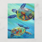 Zee Turtle Celebration Briefkaart (Voorkant)