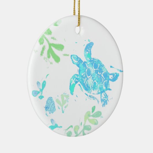 Zee Turtle Ceramic Ornament (Rechts)