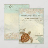 Zee Turtle Coastal Beach - DIY Tentplaatskaarten Kaart (Voorkant / Achterkant)