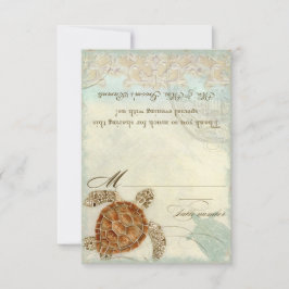 Zee Turtle Coastal Beach - DIY Tentplaatskaarten Kaart