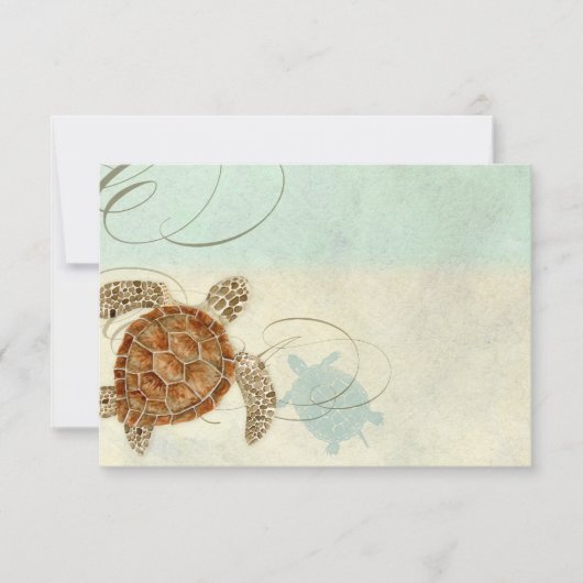 Zee Turtle Coastal Beach Waterverf Coastal Ocean Bedankkaart (Voorkant)