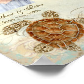 Zee Turtle Coastal Beach - Weddenschap gepersonali Poster (Hoek)