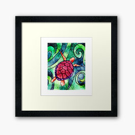 Zee Turtle Colorful Tropical Poster