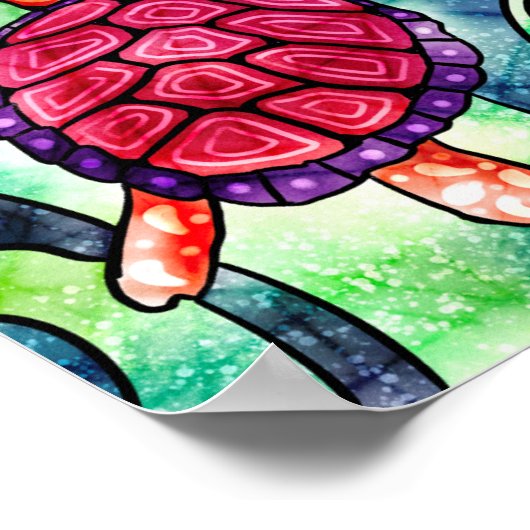 Zee Turtle Colorful Tropical Poster (Hoek)