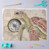 Zee Turtle Compass  Map Nautical Art Tissuepapier (Craft)