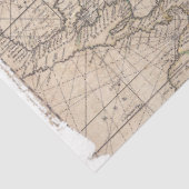 Zee Turtle Compass  Map Nautical Art Tissuepapier (Detail)