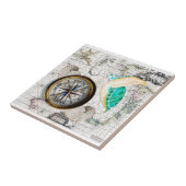 Zee Turtle Compass  Tegeltje (Zijkant)