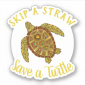 Zee Turtle Conservation Sticker (Voorkant)