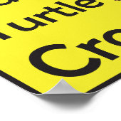Zee Turtle Crossing Voorzichtig Poster (Hoek)