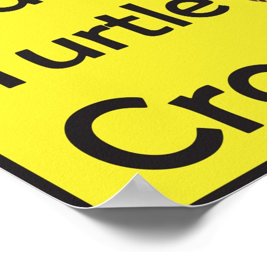 Zee Turtle Crossing Voorzichtig Poster (Hoek)